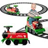 Image de Costway Train Electrique Pour Enfants -16 Accessoires De Rails , Cadeau De Noël Pour Tout-petits 3+ Ans, Vert+rouge