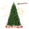 Image de COSTWAY Sapin de Noël Artificiel 225CM Aiguilles en PVC avec 1346 Branches Pied Métallique Solidepour MaisonBureauMagasins Hôtels