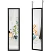 Image de COSTWAY Miroir 2 en 1 Suspension Mural + Porte 119 x 33 cm avec Crochets de Porte et Vis Noir