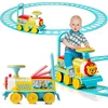 Image de Costway Train Electrique Pour Enfants -16 Accessoires De Rails , Cadeau De Noël Pour Tout-petits 3+ Ans, Bleu