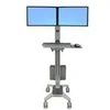 Image de Ergotron Neo-Flex WideView WorkSpace chariot - Technologie brevetee Constant Force - pour 2 ecrans LCD/clavier/souris/CPU/scanner de codes barres - double - bicolore gris