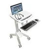 Image de Ergotron SV41 chariot - Technologie brevetee Constant Force - pour ordinateur portable/clavier/souris/lecteur de codes a barres - gris, blanc, aluminium poli