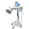 Image de Ergotron EMR Laptop Cart, LiFe Powered chariot - pour ordinateur portable/clavier/souris/lecteur de codes a barres - gris, blanc, aluminium poli