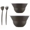 Image de Lot De 2 Saladiers 3l/4.9l Avec Couvercle + Couverts Marron Bodum K2551-451-143s-1