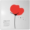 Image de dESIGNoBJECT horloge murale PAPAVERO (Blanc / rouge - Tôle coupée au laser)