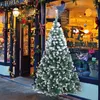 Image de Sapin de Noël Artificiel 210 cm avec Support de Fer - Neige - Décoration fêtes Arbre de noël 870 Branches