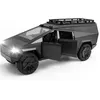 Image de Cybertruck Tesla Model : Camions jouets en métal moulé sous pression 1/24 avec lumières et sons mini véhicules jouets Noir