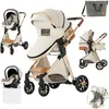 Image de Poussette 3 en 1 Bébé Combinée Siège-Auto Nacelle Trio Réversible Réglable Haute Qualité Roues increvables Canne blanc.