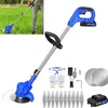 Image de Coupe Bordure sans Fil avec 21V Batterie 2x 1.5Ah Débroussailleuse Electrique avec 12 Lames 1 Chargeur Tête Réglable