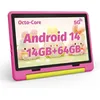 Image de Tablette Enfant 10 Pouces Android 15 Contrôle Parental 20(3+17)Go RAM 64 Go ROM WiFi 6 Bluetooth 5.3 Rose