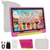 Image de Tablette Enfant 10 Pouces 20(3+17)Go+64Go+1To TF 5000mAh Wifi Contrôle Parental avec Kid-Proof Étui Rose et Sac dordinateur Gris