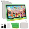 Image de Tablette Enfant 10 Pouces 20(3+17)Go+64Go+1To TF 5000mAh Wifi Contrôle Parental avec Kid-Proof Étui Vert et Sac dordinateur Gris