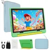 Image de Tablette pour Enfants Éducative 20(3+17)Go RAM 64Go + 1 To Extensible Écran HD avec Kid-Proof Étui Vert et Sac dordinateur Bleu