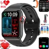 Image de XtraDiTech Montre Connectée ECG Cardiofréquencemètre Thermomètre Moniteur Multiparamétrique Écran HD 181 Rectangle 2 Bracelets Noir