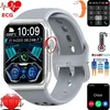 Image de XtraDiTech Montre Connectée ECG Cardiofréquencemètre Thermomètre Moniteur Multifonction Écran HD181 Rectangle 2Bracelets Argent