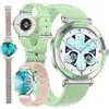Image de Montre Connectée Femme Sport XTRADITECH Alliage Diamanté Strass Multicolore Vert Beige Rond 127 Dos Effet Céramique 3Bracelets