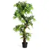 Image de Costway Arbre Artificiel Avec Pot Plastique,coffre En Bois Massif,feuilles