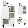 Image de Costway bibliothèque empilable, 3 compartiments ouvertes, 2 placards avec porte, armoire de rangement 3 cubes ouvertes, kits anti-basculement, pour salon, chambre, bureau, blanc