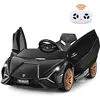 Image de Lamborghini SIAN Voiture Électrique 12V Enfant Télécommande 24G Klaxon Musique 2 Portes Papillons Vitesses 3-5km/h Noir