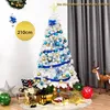 Image de Sapin de Noël - COSTWAY - 210cm - Artificiel - PVC - Pied en Métal - Blanc