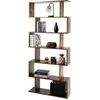 Image de Costway Bibliothèque Étagère Pour Livres Meuble Rangement De 6 Niveaux Contemporaine Noir
