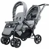 Image de Giantex Poussette Double Tandem Pliable 0 Mois à 36 Mois Guidon Réglable Dossiers Inclinables Repose-pied Ajustable