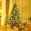 Image de GOPLUS Sapin de Noël Lunimeux 210CM-460 LED Ampoules Blanc Chaud-925 Branches en PVC/PE et 61 Pommes de Pin