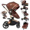 Image de Poussette Magic ZC Poussette 3 en 1 Pousette Poussette nouveau-né Pliage en un clic Cuir PU Rotation à 360° Avec Grand panier