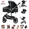 Image de Poussette bebe 3 en 1 - Poussette pour nouveau-né Poussette pliable automatique en Un Clic supoort en aluminium - Magic ZC Noir