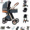 Image de Poussette de luxe voyage 3 en 1 Magic ZC Poussette combinées cosy Poussette pliage automatique qualité sac à maman Bleu
