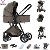 Image de Poussette combinées 3 en 1 - Magic ZC - Poussette bebe canne haute qualité sièges auto nacelle Acec grand panier V9 Brun