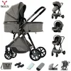 Image de Poussette combinées cosy 3 en 1 Magic ZC Poussette de luxe voyage Poussette pliage automatique qualité sac à maman Gris Foncé