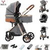 Image de Magic ZC - Poussette combinées bebe 3 en 1 Poussette canne haute qualité - Sièges auto nacelle Acec grand panier V9 Gris
