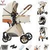 Image de Poussette canne haute qualité 3 en 1 Poussette combinées bebe - Magic ZC - Sièges auto nacelle Acec grand panier V9 Blanc