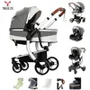 Image de Magic ZC - Poussette cosy voyage 3 en 1 - Poussettes PU Leather Poussette de luxe poussette bebe 0 a 3 ans 5 cadeaux - 518 Gris