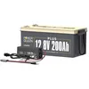 Image de Batterie Lithium 12V 200Ah BMS 200A Batterie LiFePO4 2560Wh & 146V 20A Chargeu r de Batterie au Lithium Power Queen