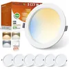 Image de ALUSSO Panneaux lumineux LED encastrables 15 W 3 CCT réglables IP44 pour salle de bain cuisine et salon lot de 6
