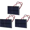 Image de Module dalimentation de cellule de panneau solaire - - 3pcs DC 6V 1W - Silicium polycristallin - Câble 30cm