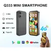 Image de Q333 4G Mini Smartphone 4GB 64GB 5MP/8MP Android 12.0 MTK6762 2000mAh Bluetooth 5.0 Reconnaissance Faciale Double SIM Noir