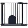 Image de YUENFONG Barrière de Sécurité descalier sans perçage avec porte pour animaux de compagnie largeur de 85 à 95 cm noire