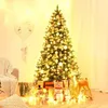 Image de GOPLUS 135CM Sapin de Noël Lumineux-516 Branches+300 LED Blanc Chaude+32 Pommes de Pin+32 Baies Rouge-Branches Ignifuge-Auto-Ouvert
