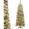 Image de Costway Sapin De Noël Artificiel À Flocons De Neige Led 180cm