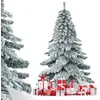 Image de Costway Arbre De Noël Artificiel À Flocons De Neige 180cm Avec Charnières