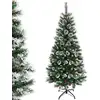 Image de Costway Sapin De Noël Artificiel 180cm Avec Flocons De Neige Avec Baies Rouges Dense
