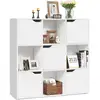 Image de Costway meuble de rangement 9 cases, etagère de rangement, bibliothèque à 3 niveaux avec 5 portes, montage facile, idéal pour bureau, salon, chambre d'etude, 90 x 29 x 90 cm (blanc)