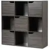 Image de Costway bibliothèque de rangement, cube de rangement 5 avec portes, idéal pour salon, chambre, entrée etc. 90 x 29 x 90 cm (gris)