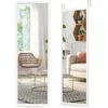 Image de COSTWAY Miroir Mural Miroir Porte Suspendu HD avec Crochets de Suspension Réglables en Hauteur pour Chambre Salon et Entrée Blanc