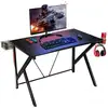 Image de Bureau gamer bureau de jeu pour gaming avec stockage vidéo, porte-gobelet et crochet 115 x 73 x 76,5 cm