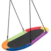 Image de COSTWAY Balançoire Nid dOiseau Ovale 150 cm à Suspendre Hauteur Réglable 100-160CM Corde Multi-plis Charge 150KG pour Terrain Cour