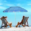 Image de Costway Parasol De Plage Inclinable 2,45 M Protection Upf 50+ Baleines En Fibre De Verre, Sac Pied Amovible Bleu Foncé